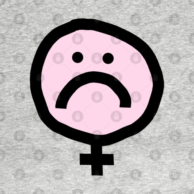 Female Pink Unhappy Smiley Face by ellenhenryart